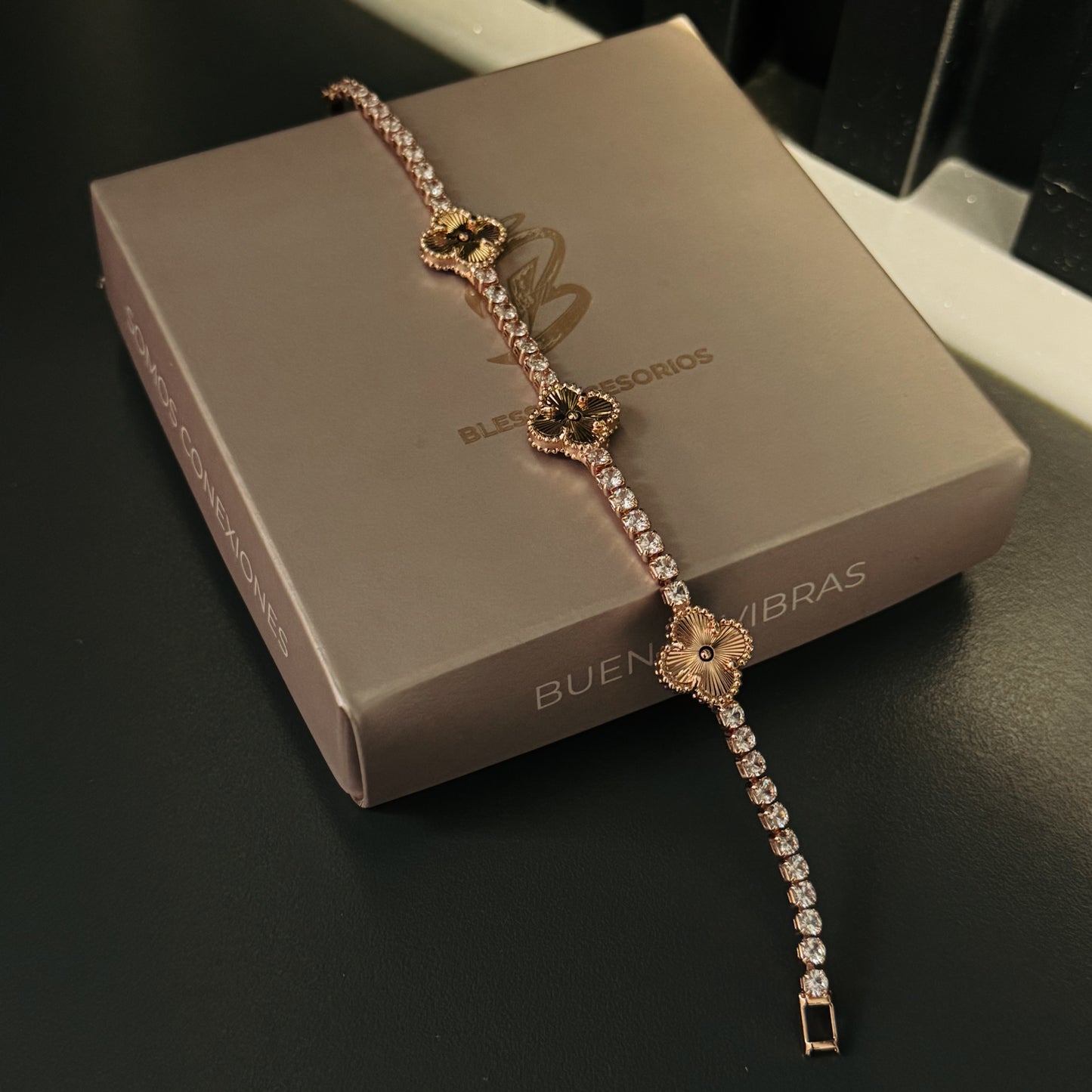 Pulsera VC tono oro rosa  18.5cm