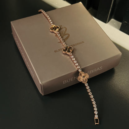 Pulsera VC tono oro rosa  18.5cm