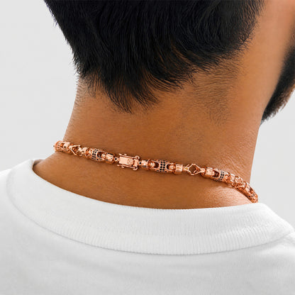 cadena rustica tono oro rosa