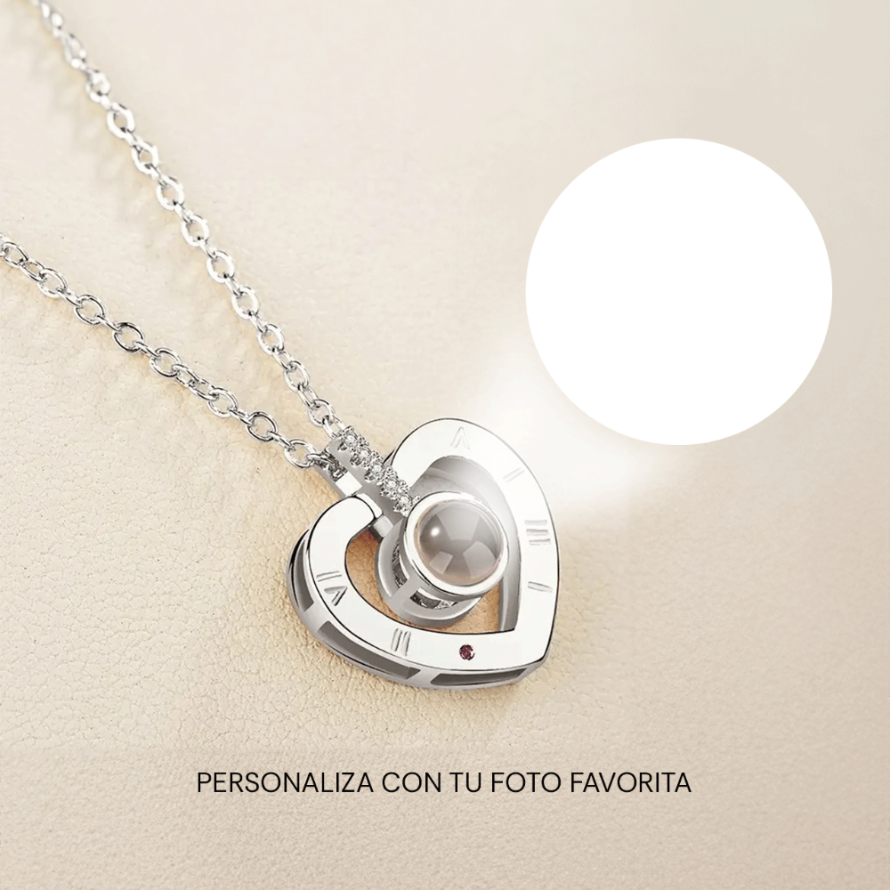Corazon plateado circon