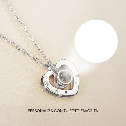 Corazon plateado circon