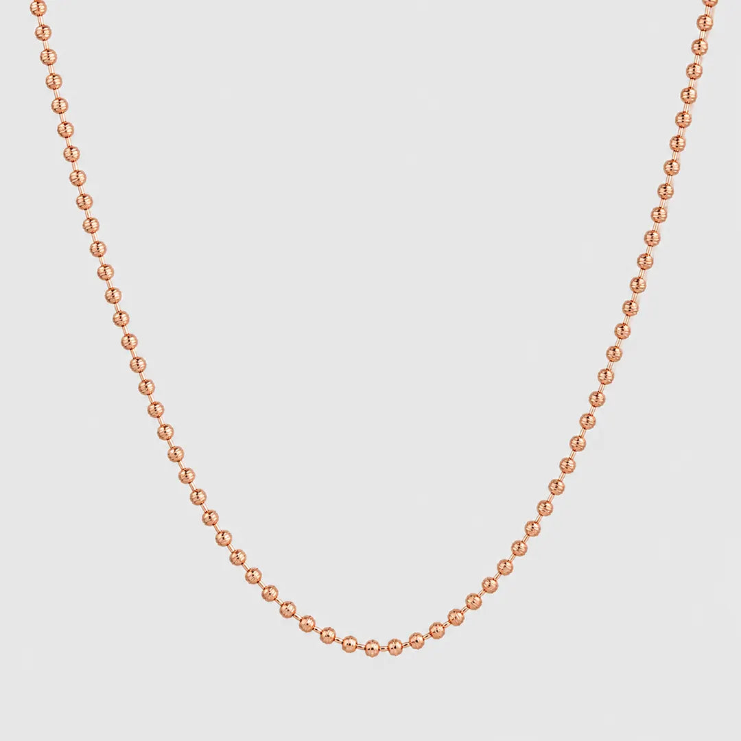 Cadena militar diamantada tono oro rosa