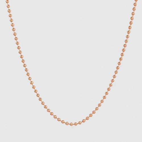 Cadena militar diamantada tono oro rosa