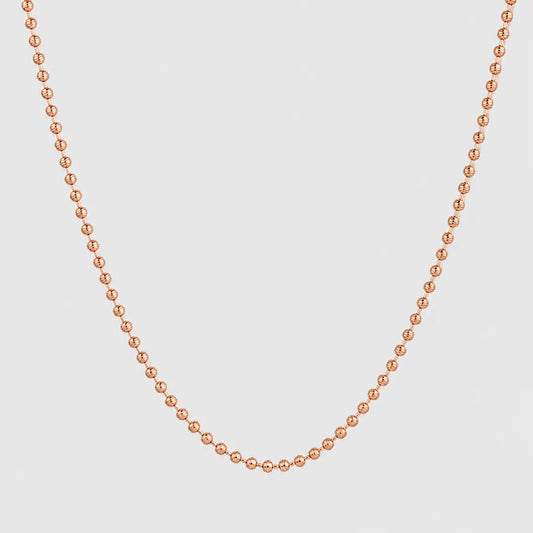 Cadena militar diamantada tono oro rosa