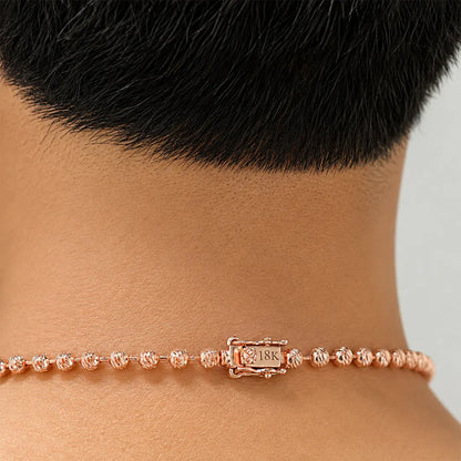 Cadena militar diamantada tono oro rosa
