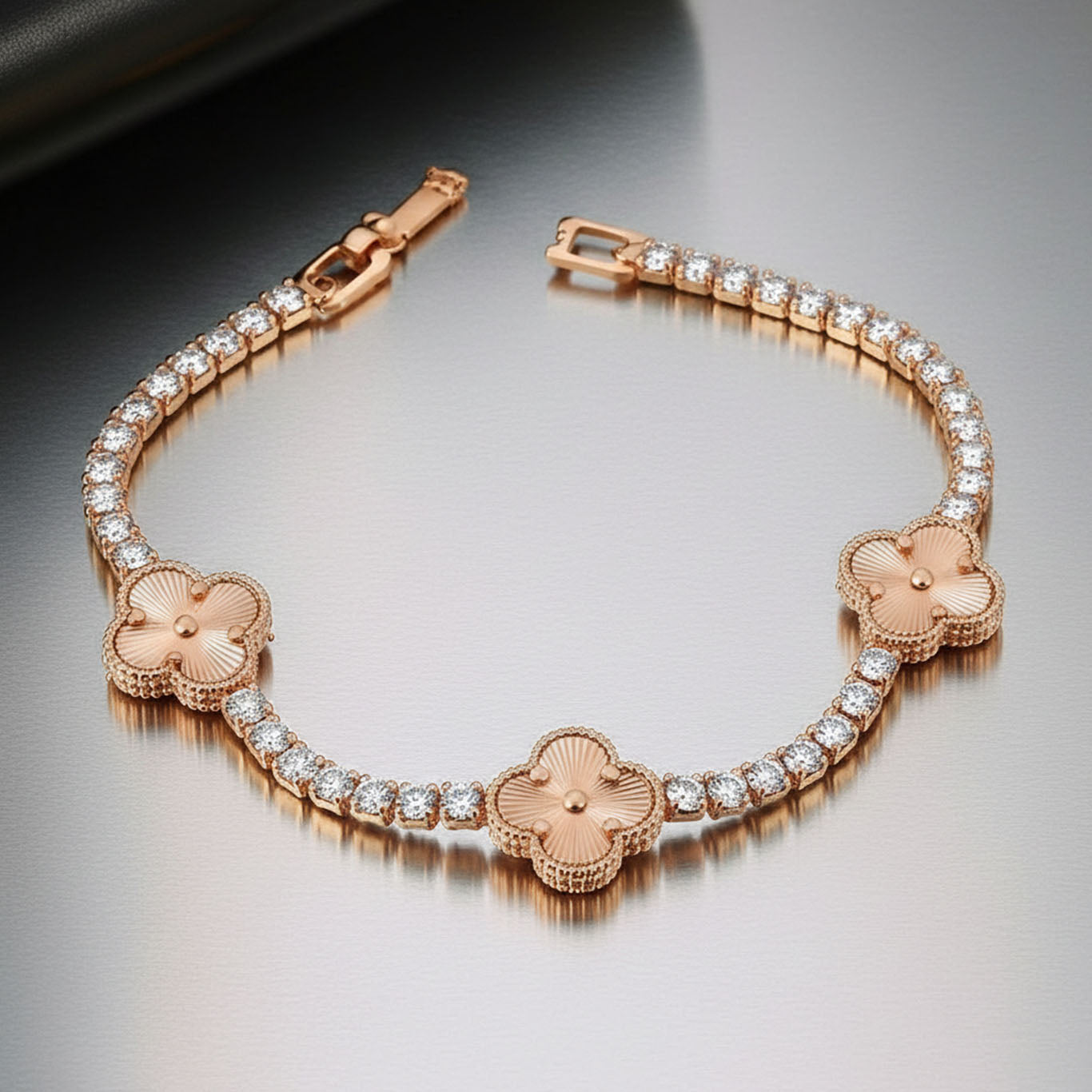 Pulsera VC tono oro rosa  18.5cm