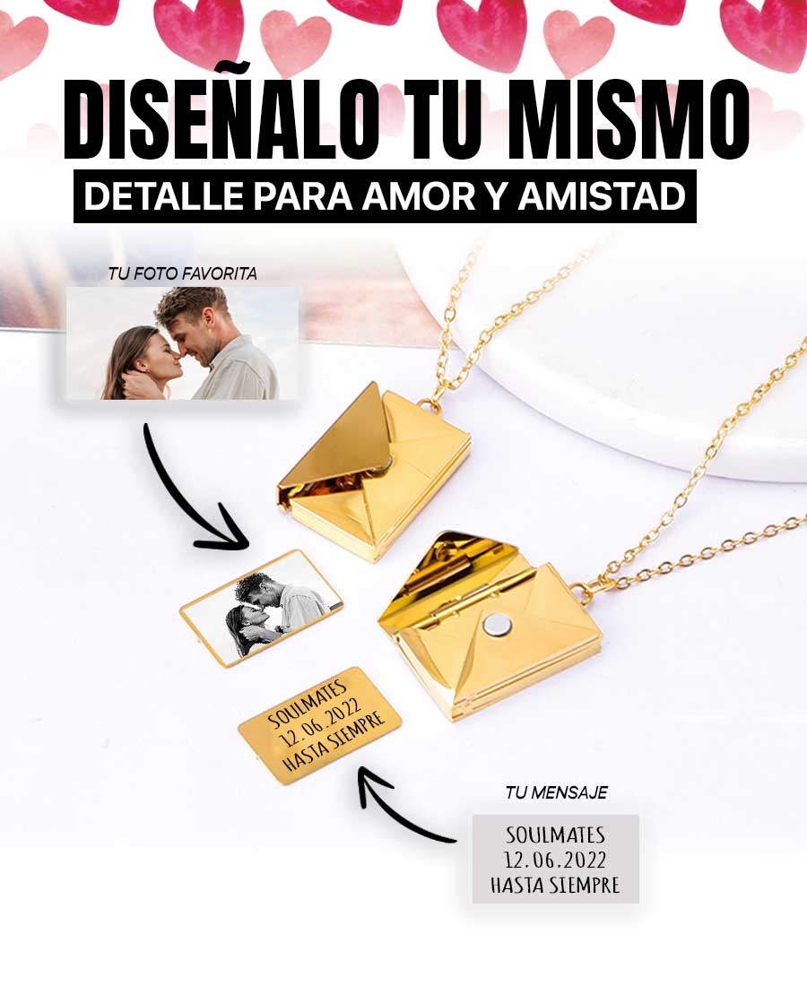 Collar de sobre con carta con foto personalizada a tu gusto