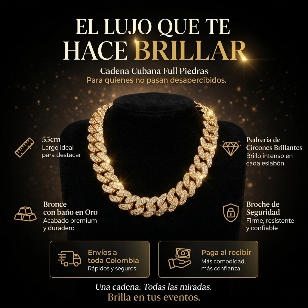 Cubana con baño de oro 18K