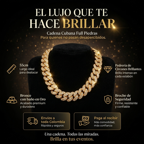 Cubana con baño de oro 18K