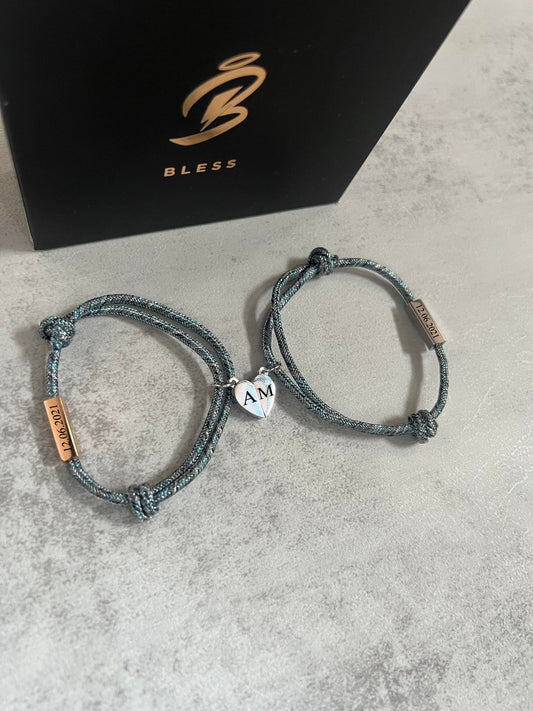 Pulseras de conexión imantadas personalizadas para pareja