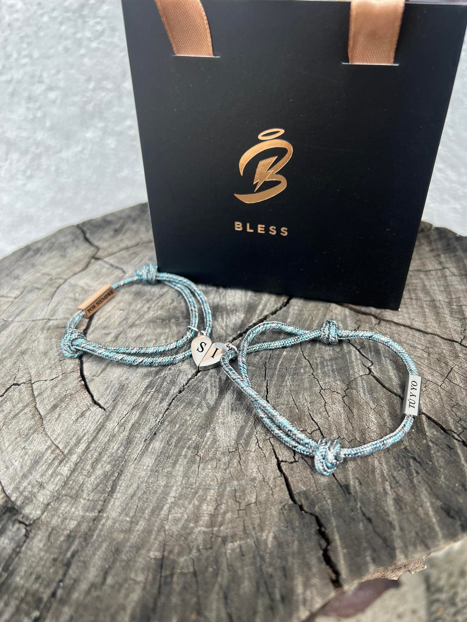 Pulseras de conexión imantadas personalizadas para pareja