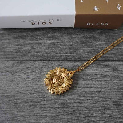 Collar de girasol con dedicatoria