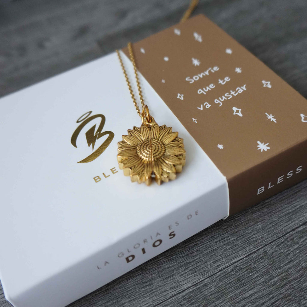 Collar de girasol con dedicatoria