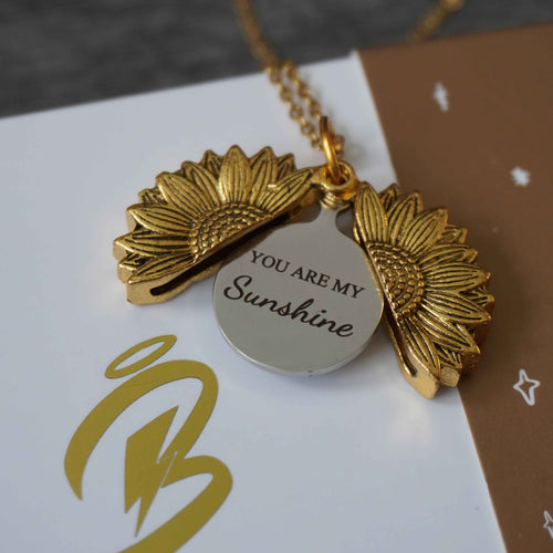 Collar de girasol con dedicatoria