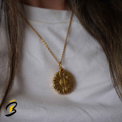 Collar de girasol con dedicatoria