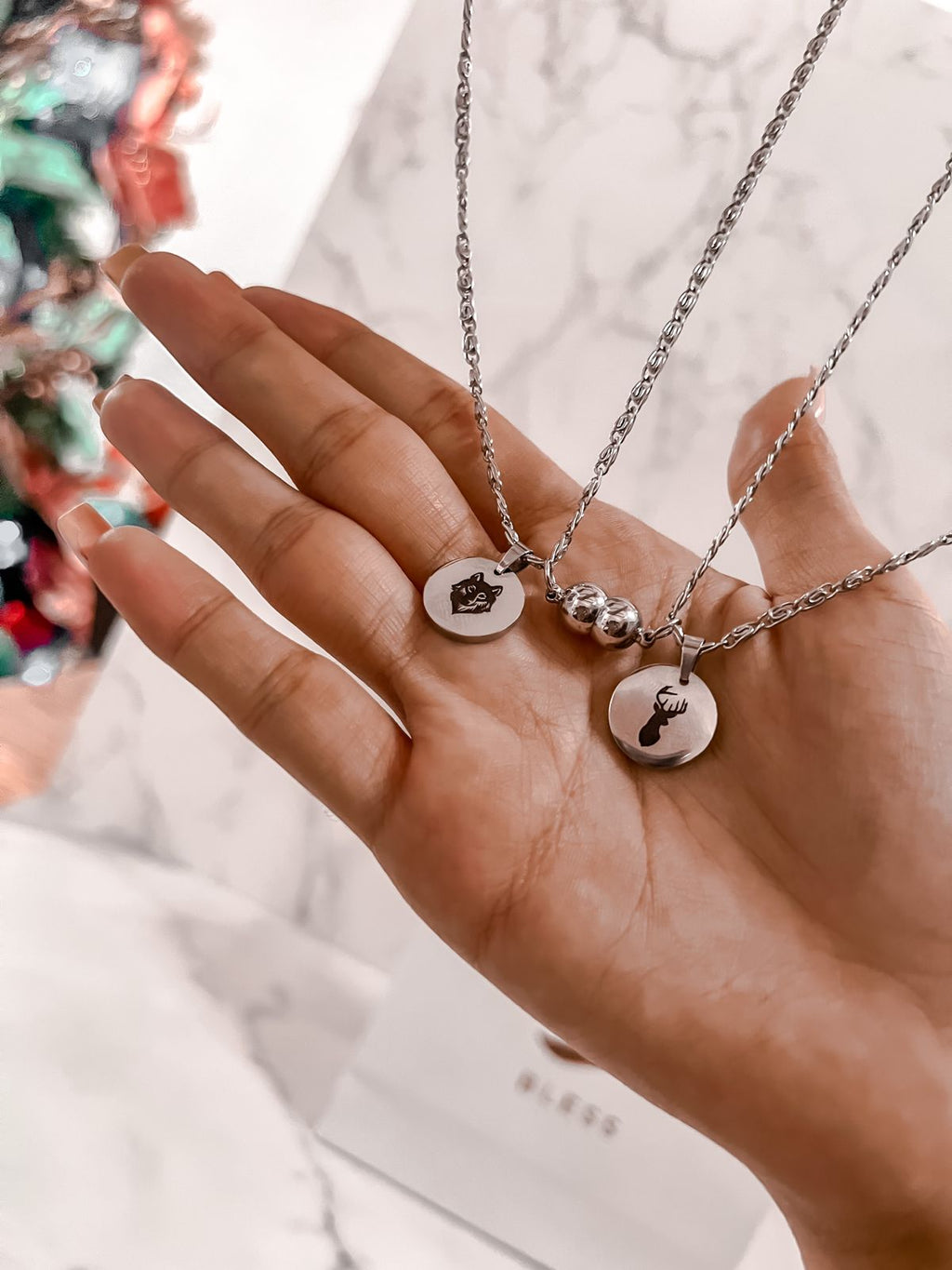 Collares de conexión con dije circular